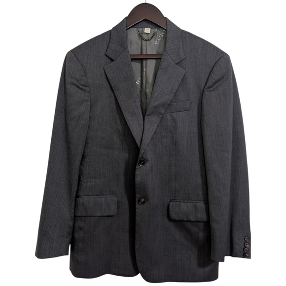 Burberry London Charcoal Virgin Wool Blazer Sport Coat EU 48S US 38S Italy